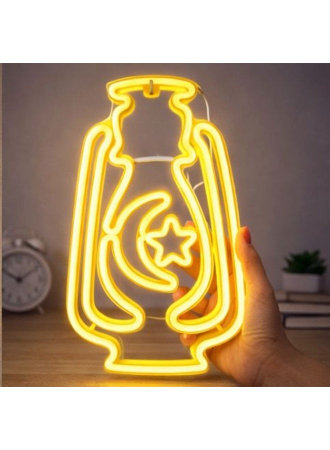 LED Lamp In The Shape Of A Lantern With A Small Crescent | A Ramadan Gift, For Eid Al-Fitr, And Suitable For Islamic Celebrations. - Image 3